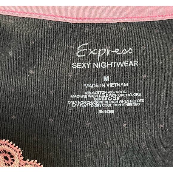 Express Nighwear Womens Lace Trim Cami Tank Top Size M Black Fitted Romantic Y2K - Picture 6 of 6